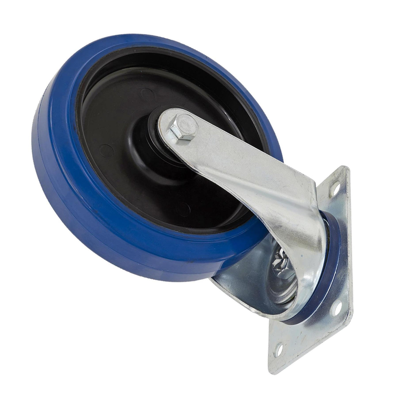 Sealey Heavy-Duty Blue Elastic Rubber Swivel Castor Wheel 100mm