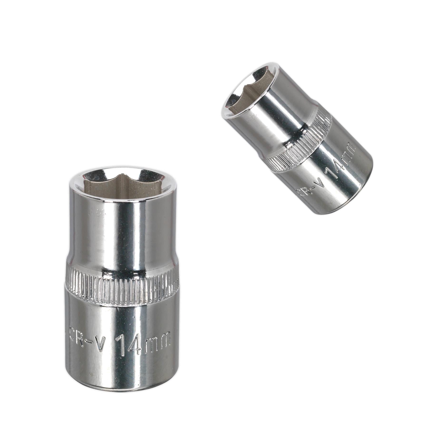 Sealey WallDrive Socket 14mm 1/2"Sq Drive Fully Polished