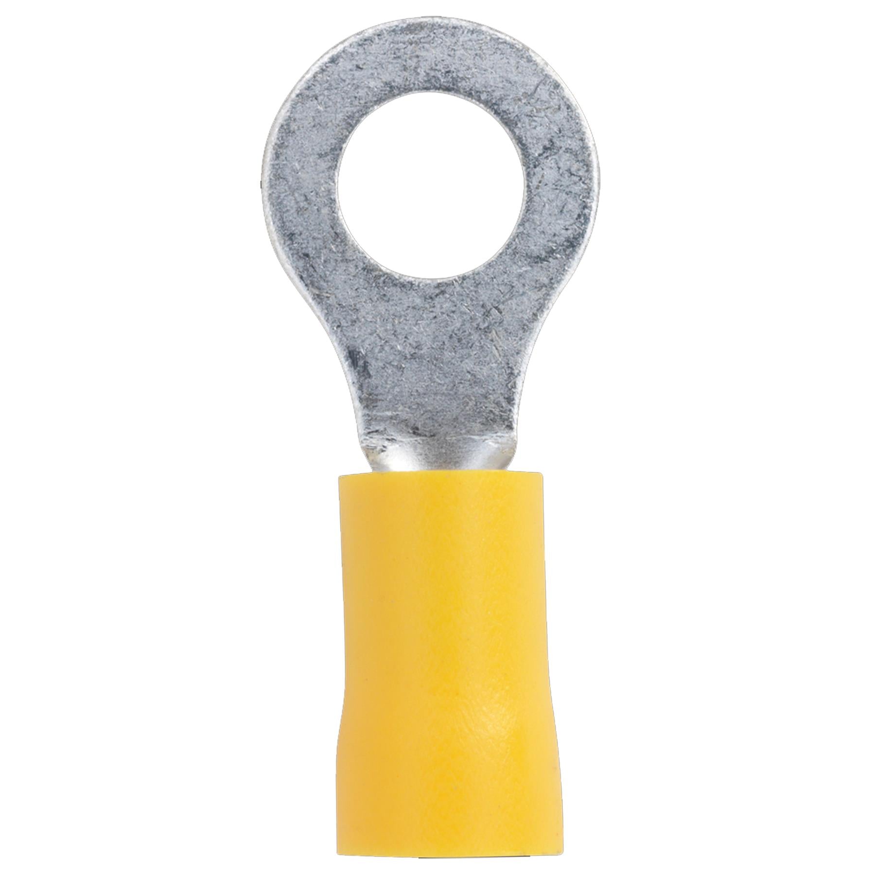Easy-Entry Ring Terminal 6.4mm (1/4") Yellow Pack of 100 Sealey