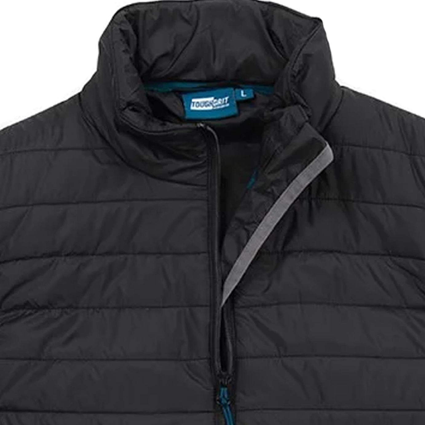 Tough Grit Mens 2-tone Body Warmer Gilet Warm Padded Black/Charcoal XXL