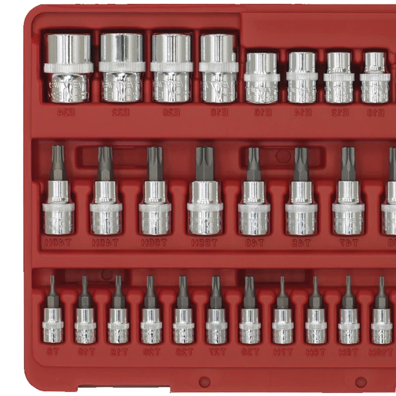 Sealey TRX-Star* & Security Socket Bit Set 38pc 1/4",3/8"&1/2"Sq Dr