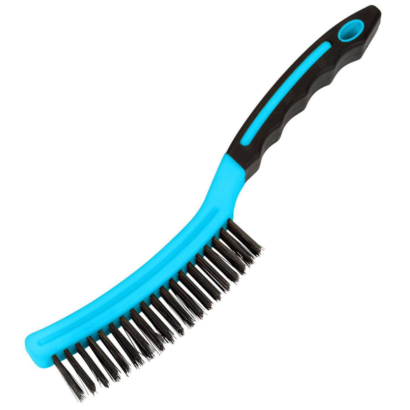 BlueSpot Steel Wire Brush Soft Grip Carbon Metal Rust Paint Removal Cleaning Long Handle