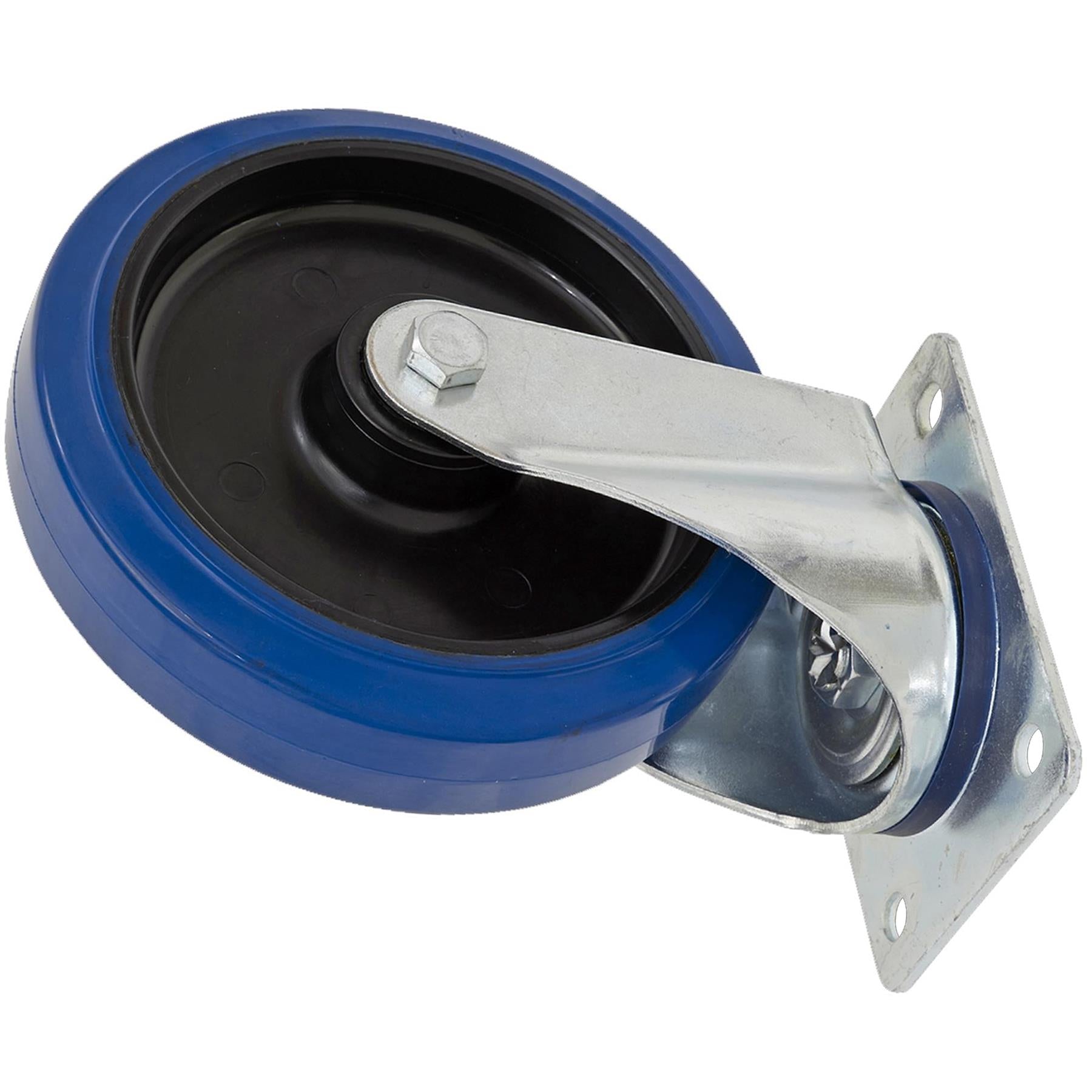 Sealey Heavy-Duty Blue Elastic Rubber Swivel Castor Wheel 125mm