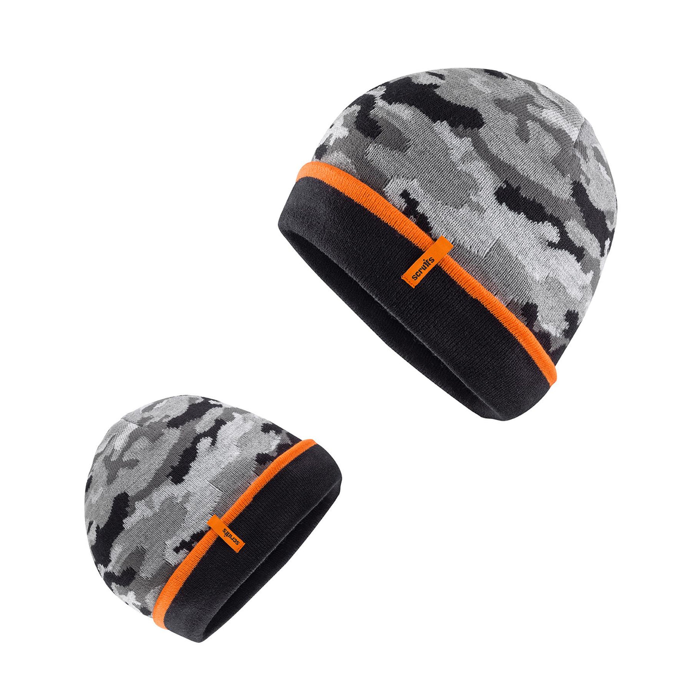 Scruffs Trade Camo Beanie Camo Grey AT Thermal Winter Wooly Hat Winter Work Wear