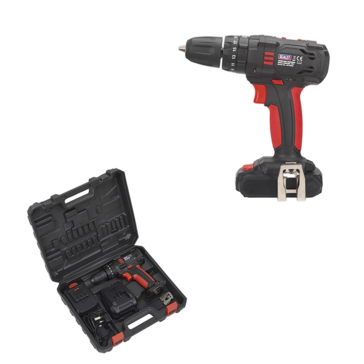 Sealey 18V Cordless Hammer Impact 1.5Ah Lithium-ion 2-Speed Fast Charger