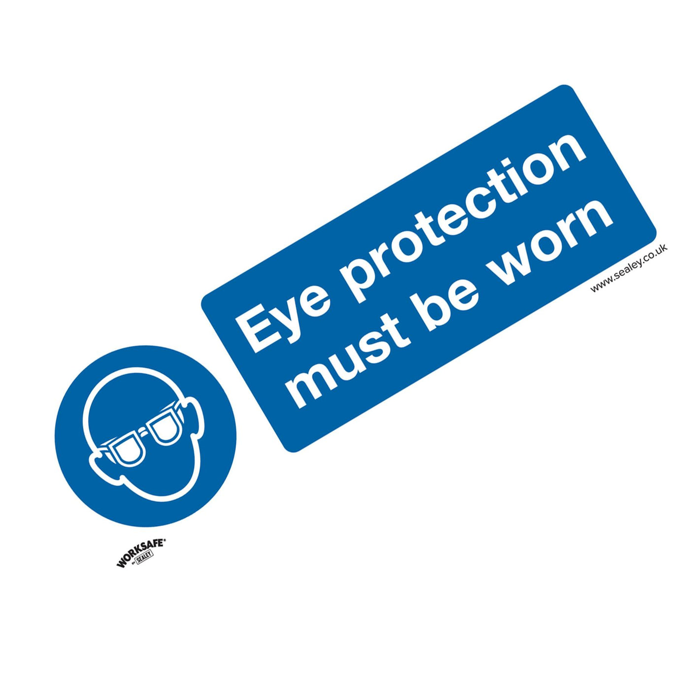 Safety Sign - Eye Protection Must Be Worn - Plastic-Pk of 10. Sealey