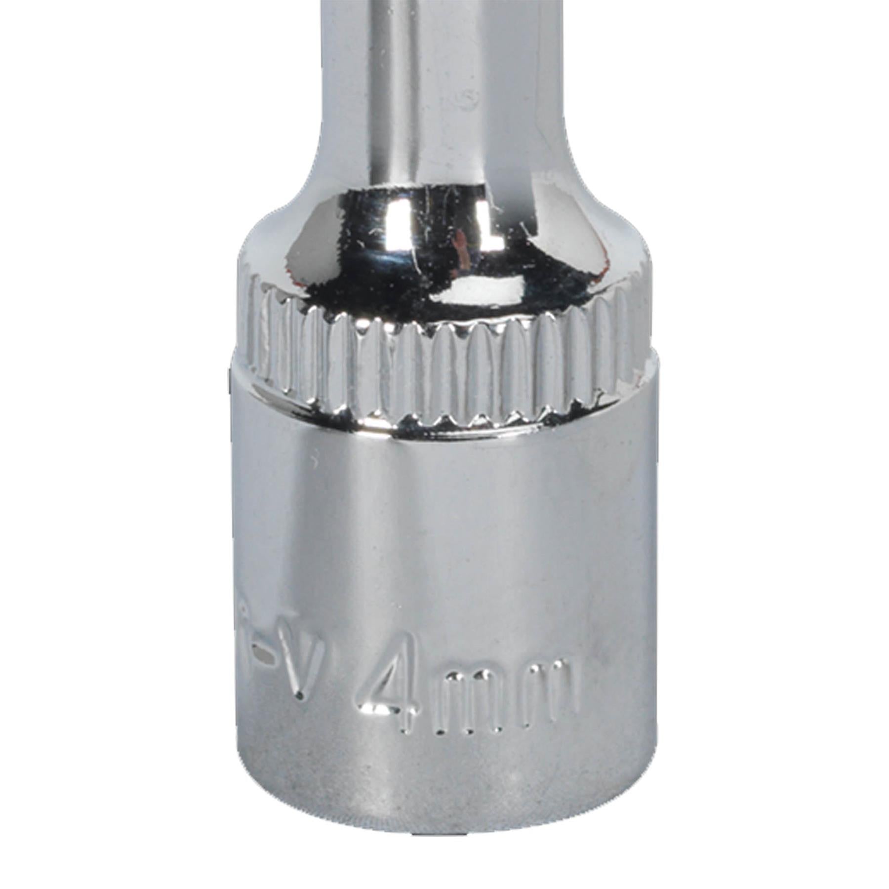 Sealey WallDrive Socket 4mm Deep 1/4"Sq Drive Fully Polished