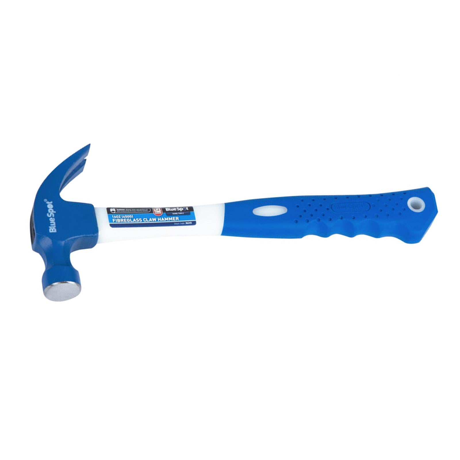 BlueSpot 16oz Claw Hammer Fibreglass Rubber Grip Handel Hardened Steel Head