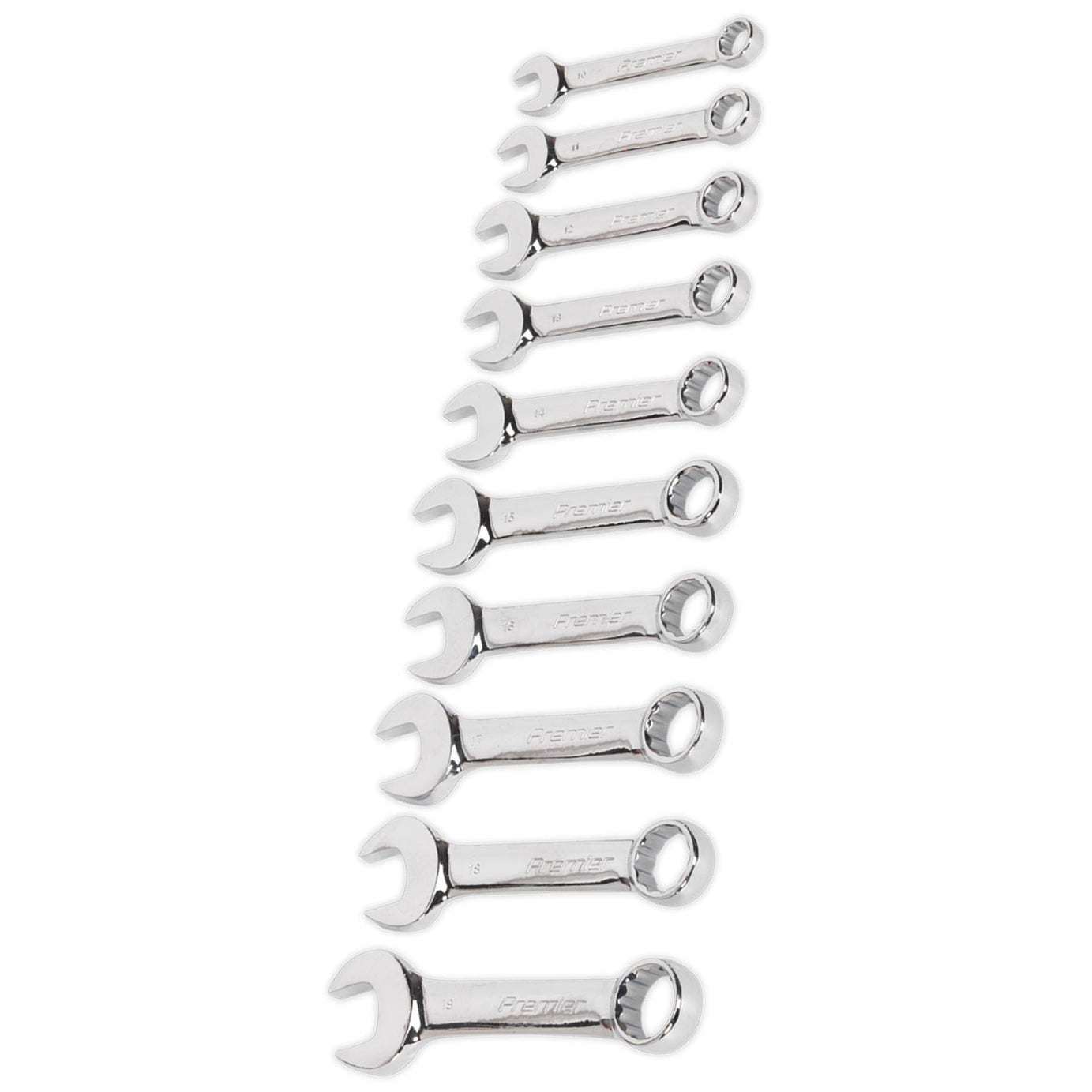 Sealey Combination Spanner Set 10pc Stubby Metric