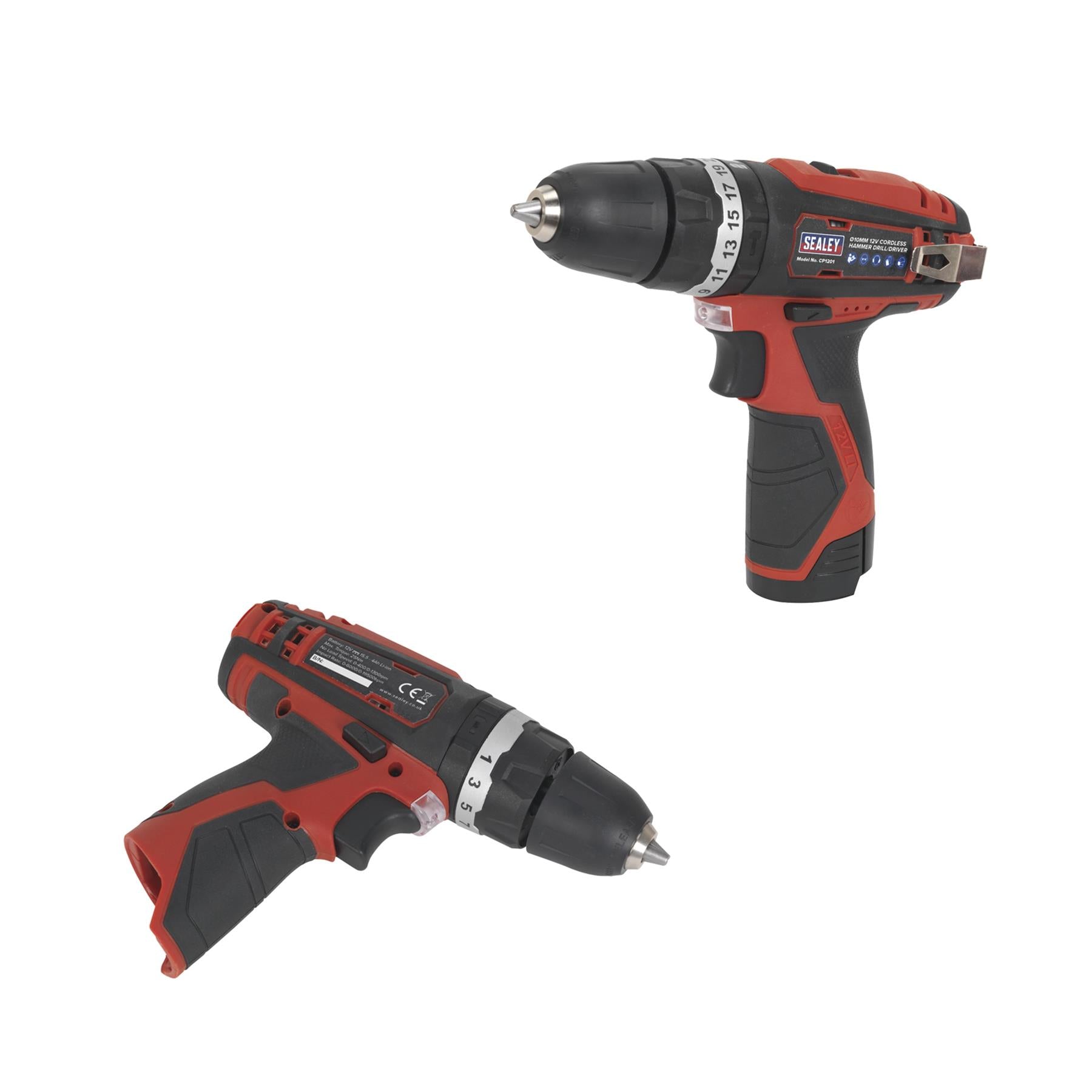 Sealey Cordless Hammer Drill/Driver Ø10mm 12V Lithium-ion - Body Only