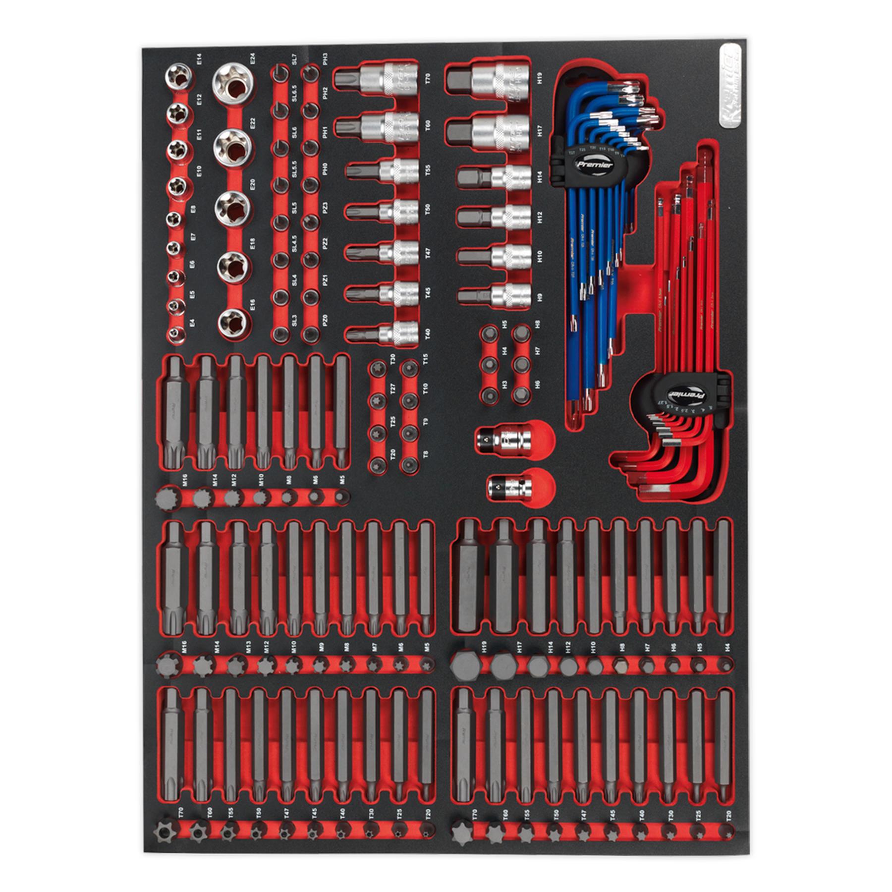 Sealey Tool Tray with Specialised Bits & Sockets 177pc