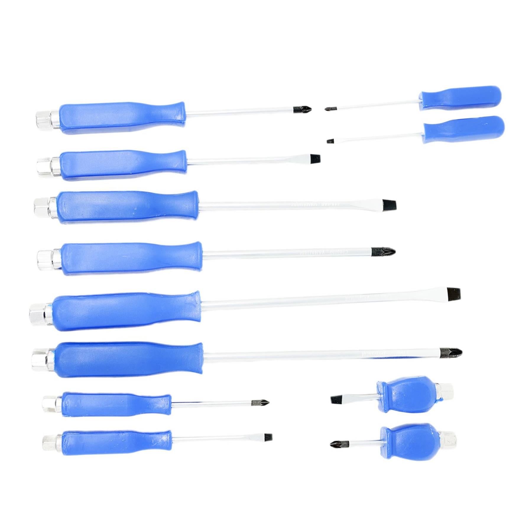 Magnetic Screwdriver Set With Hex Impact Bolster Handle Heavy Duty Screwdrivers