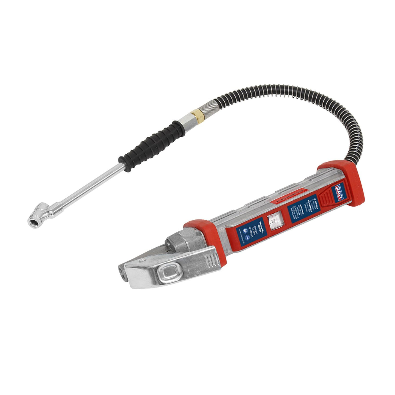 Sealey Tyre Inflator 0.5m Hose with Twin Push-on Chuck