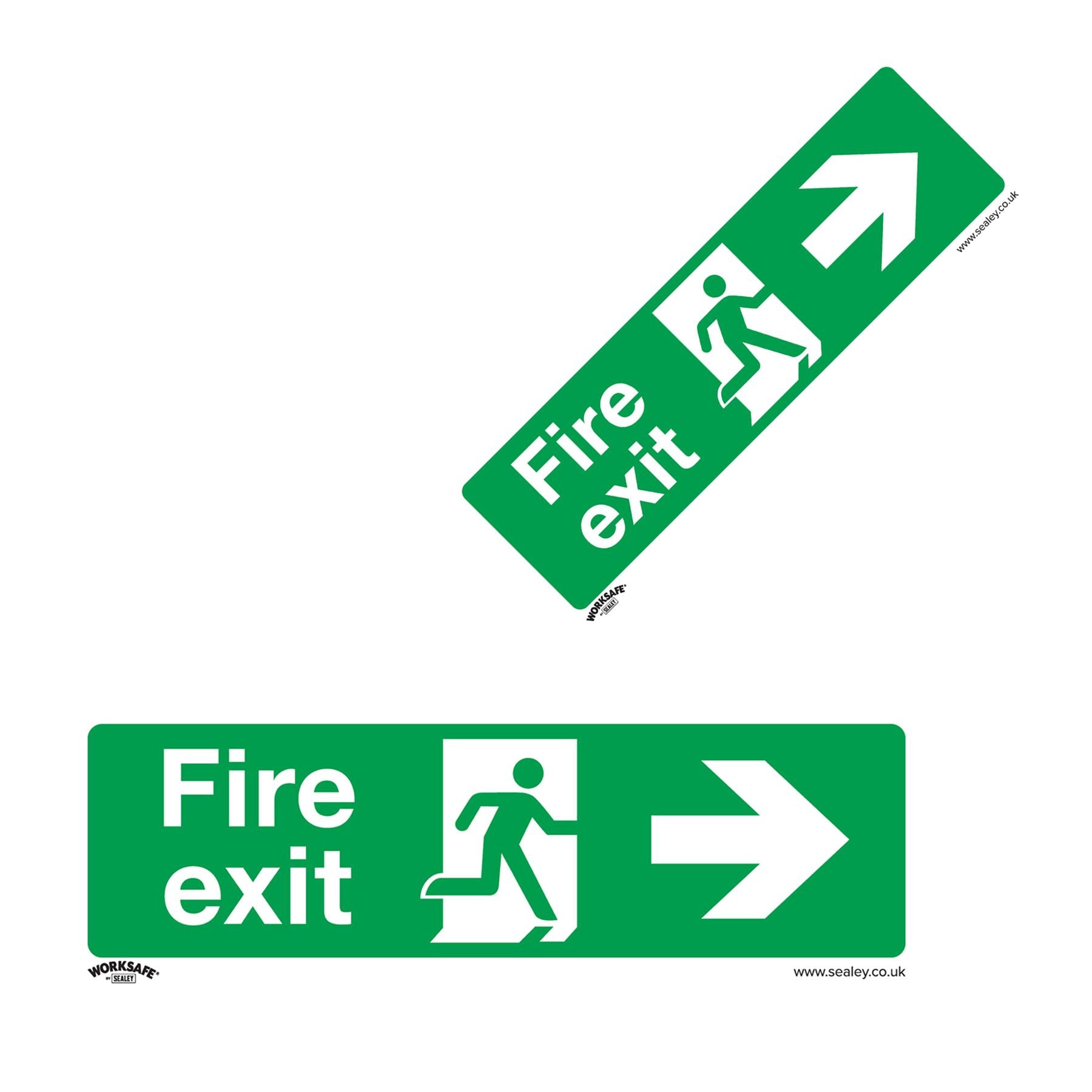 Safe Conditions Safety Sign - Fire Exit (Right) - Rigid Plastic