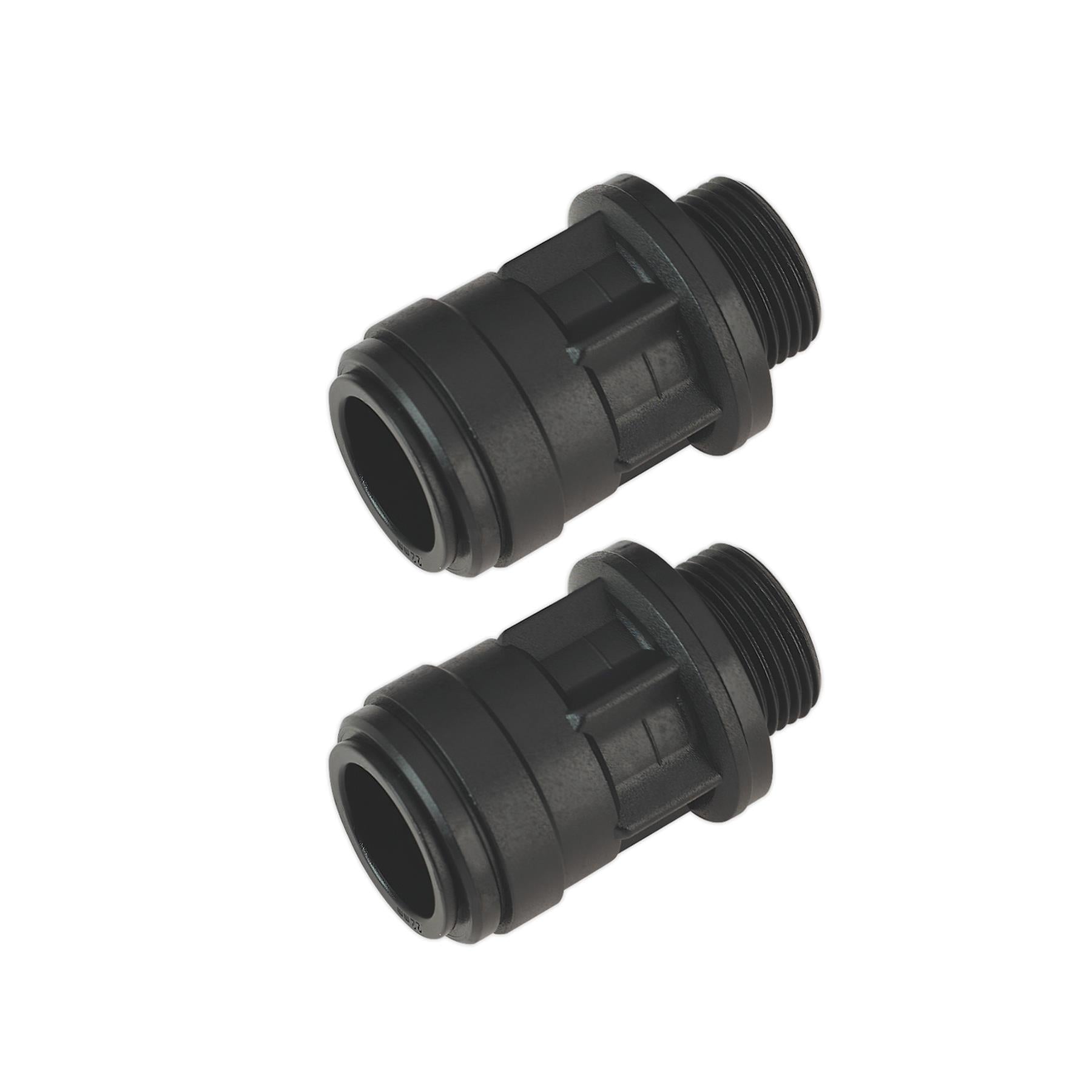 Sealey Straight Adaptor 22mm 3/4"BSP Pack of 2 (Speedfit-PM012216E)