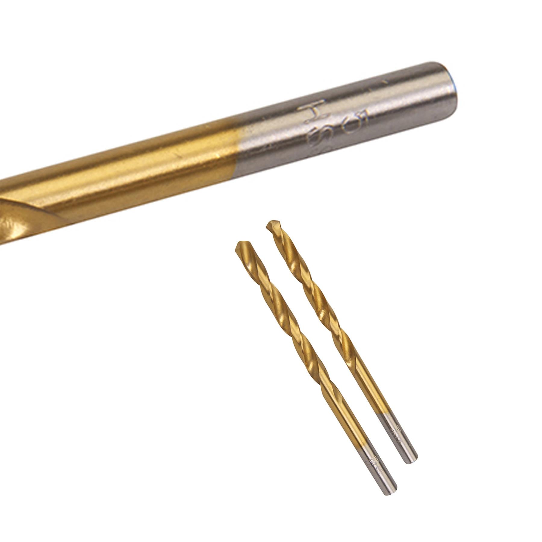 2Pk Hss Titanium-Coated Drill Bits 5.0mm Durable High Speed Metal Wood Plastic