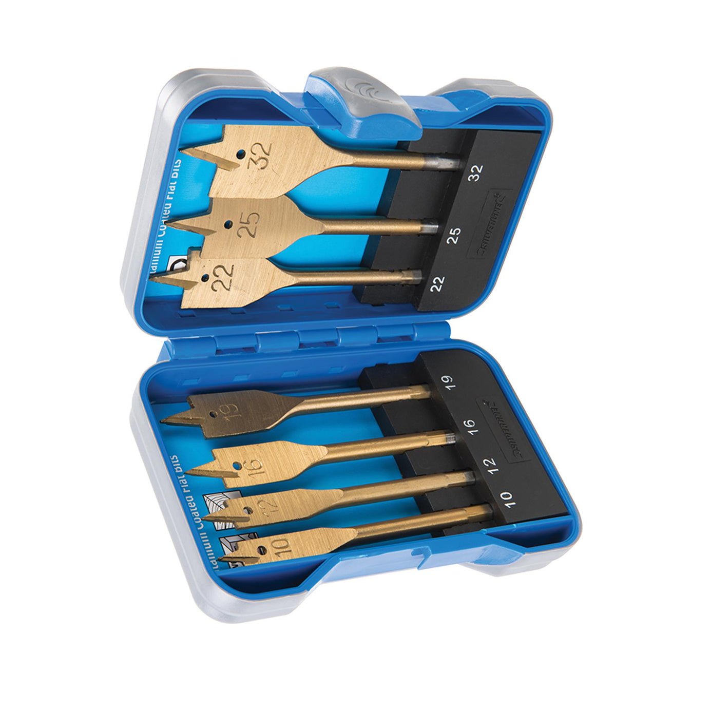 Titanium Coated Flat Bit Set 7 Pce Compatible With 10 - 32mm - 10 DIY Sets