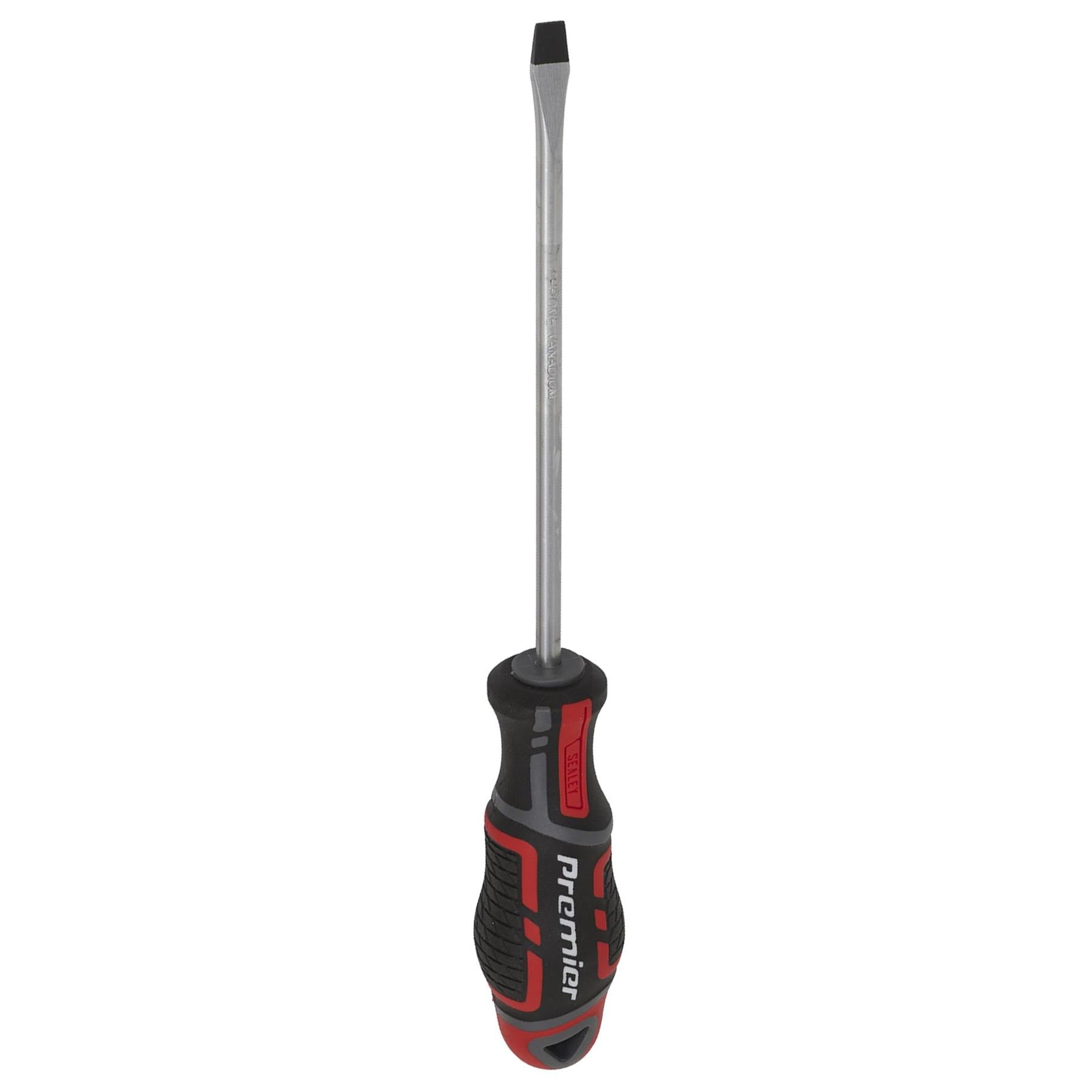Sealey Screwdriver Slotted 5 x 125mm Flat Soft Grip Handle Magnetic GripMAX