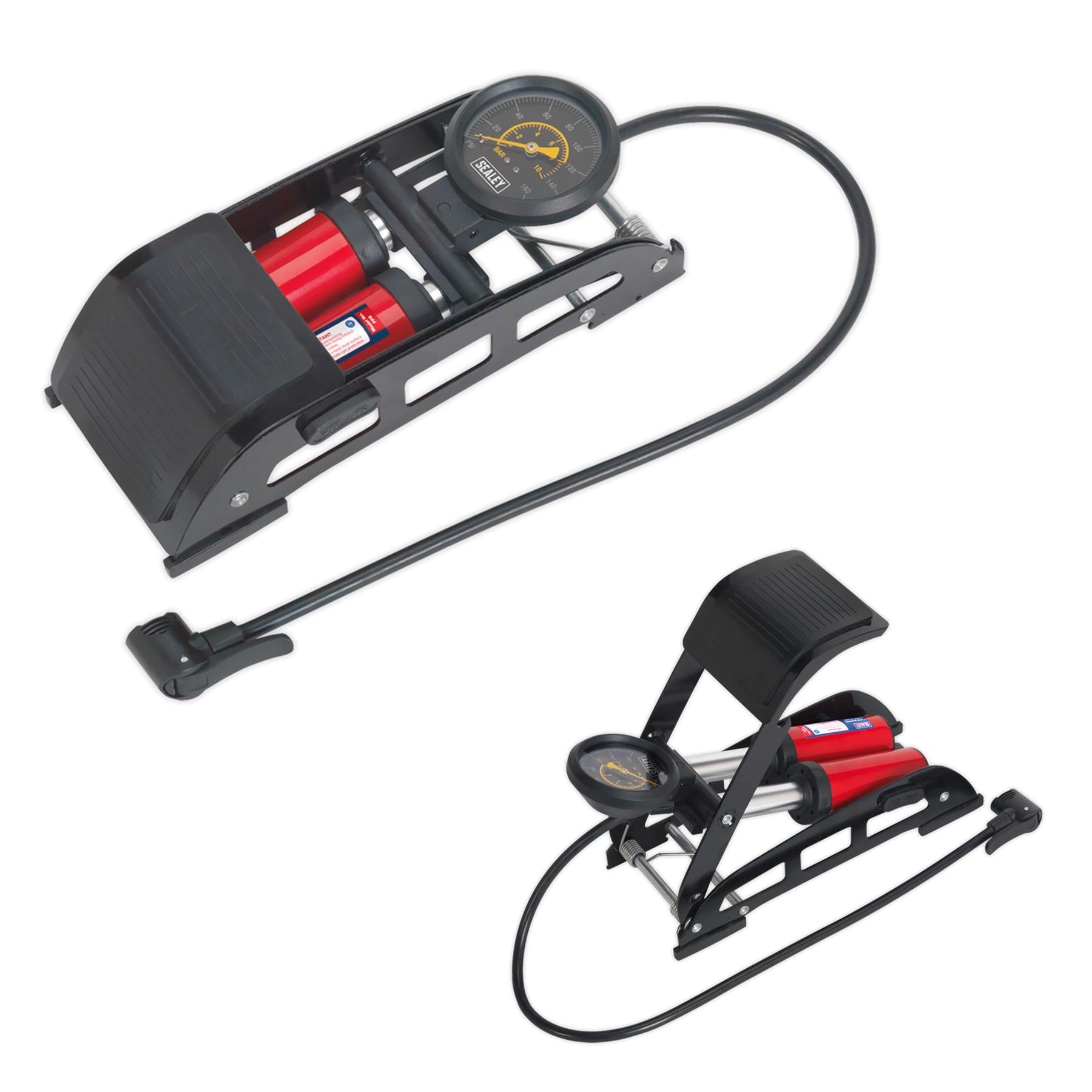 Sealey Foot Pump Twin Barrel