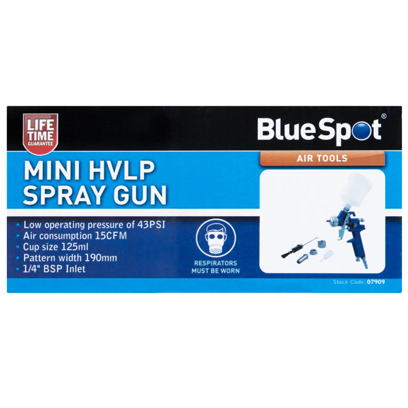 Bluespot Mini Touch Up HVLP Gravity Feed Spray Gun 125ml Cup With 0.8mm Nozzle