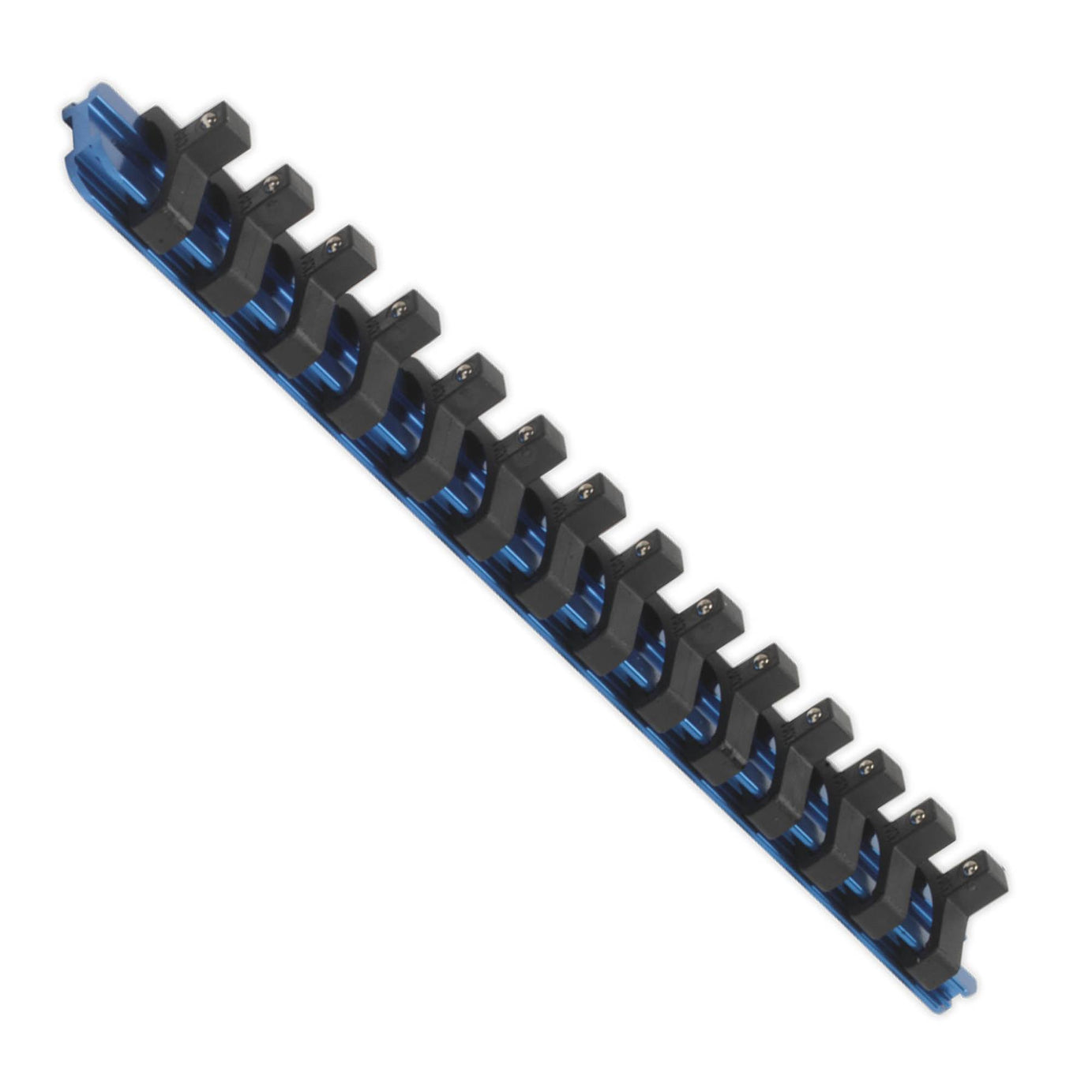 Sealey Socket Retaining Rail with 14 Clips Aluminium 1/4"Sq Drive