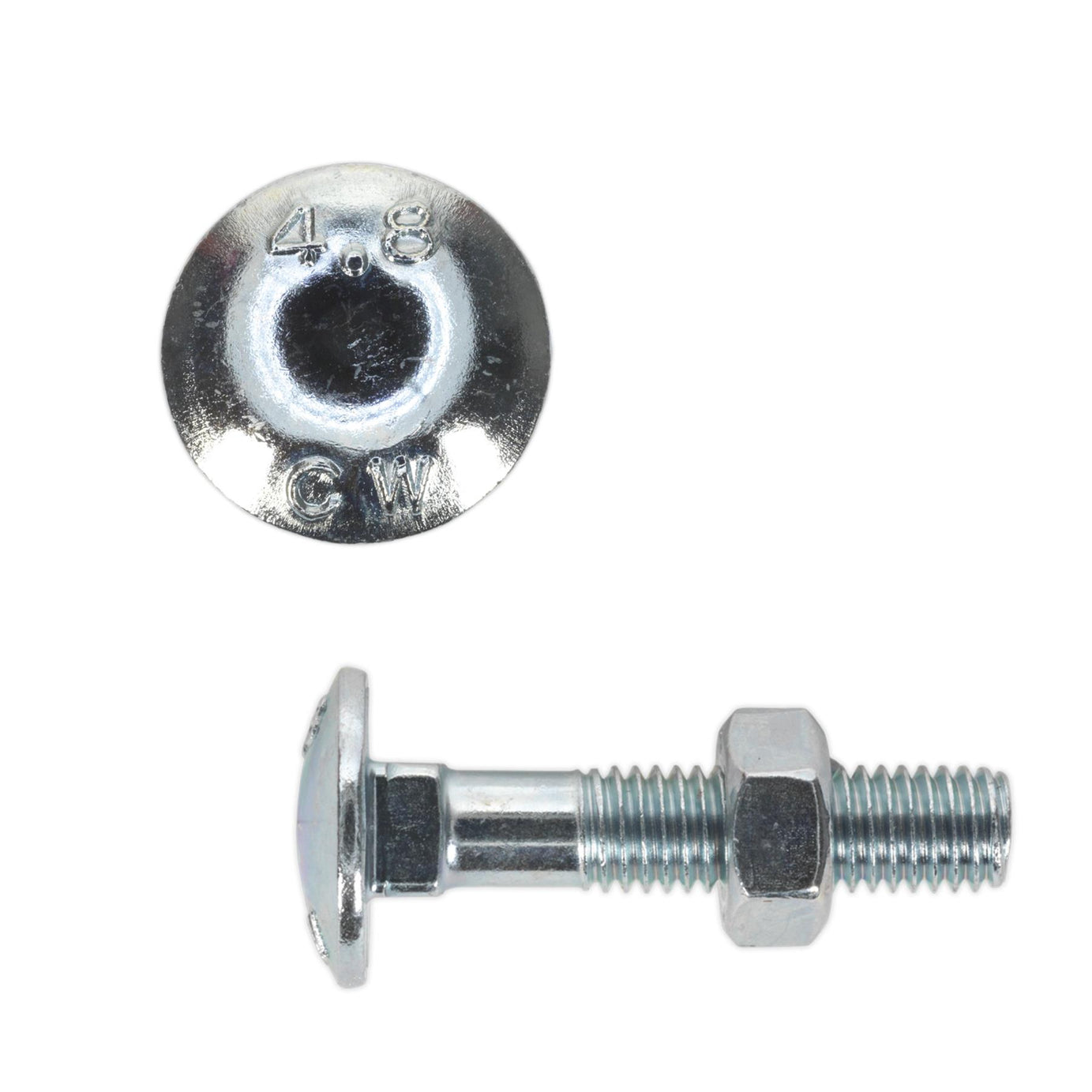 Sealey Coach Bolt & Nut DIN 603 - M8 x 40mm Zinc Pack of 50