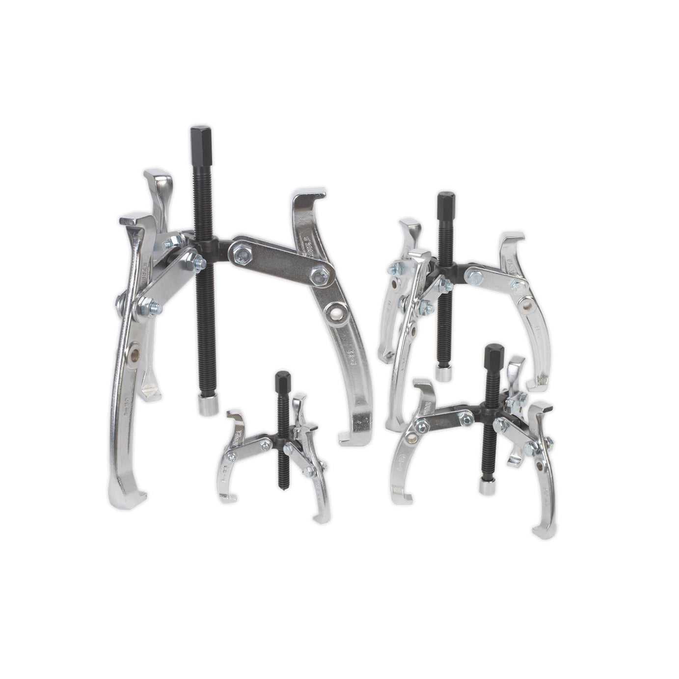 Sealey Gear Puller Set 4pc Triple Leg Suitable For Ratchet/Spanner