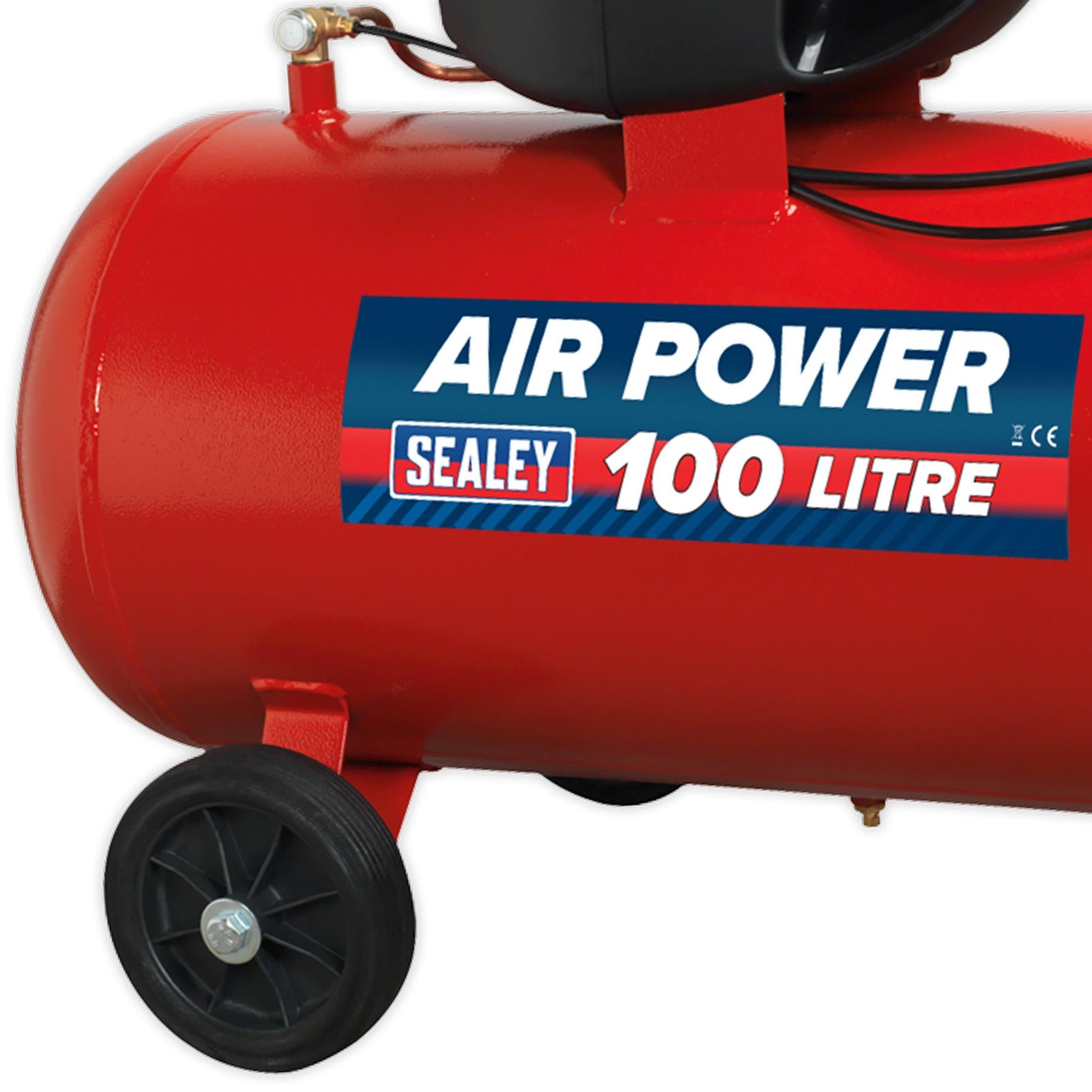 Sealey Compressor 100L V-Twin Belt Drive 3hp Oil Free