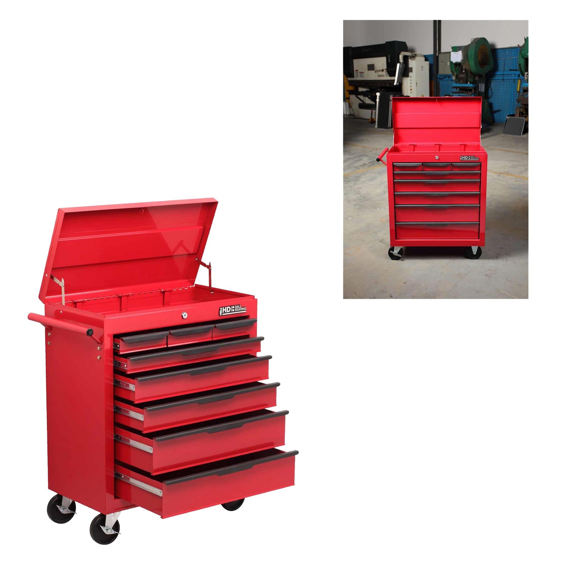 HD 8 Drawer Trolley with Lid Storage
