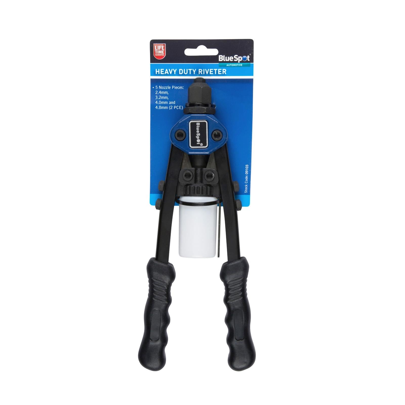 BlueSpot Heavy Duty Riveter 280mm 11" with 4 nozzle set Alloy Steel Jaws