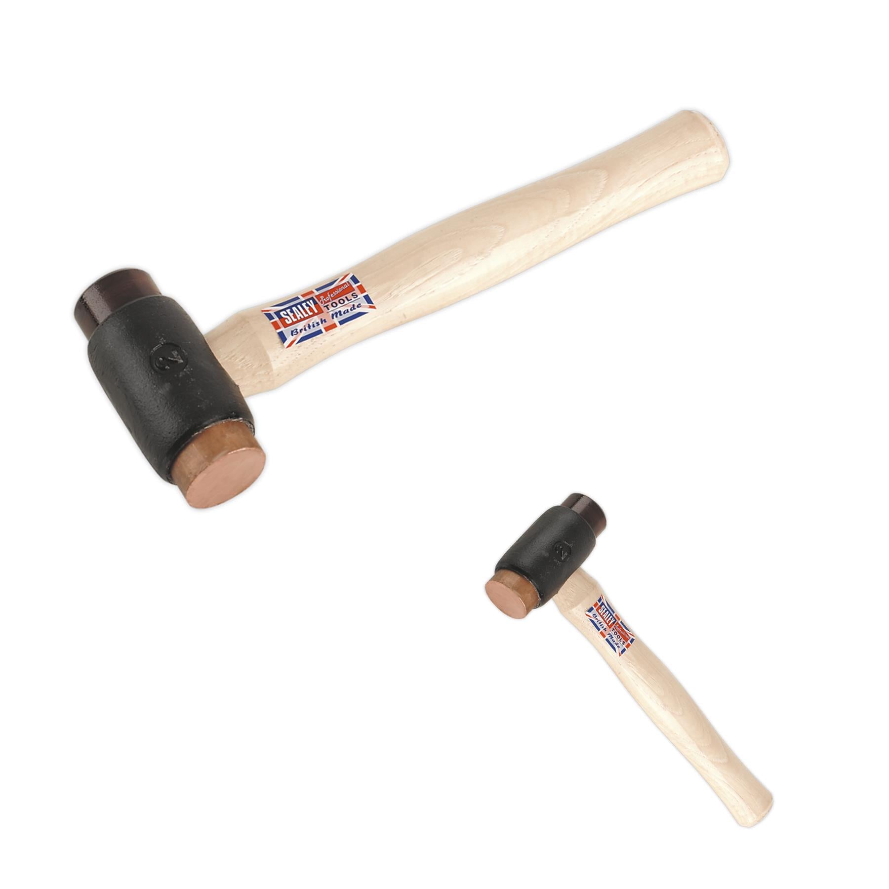 Sealey Copper/Rawhide Faced Hammer 2.25lb Hickory Shaft