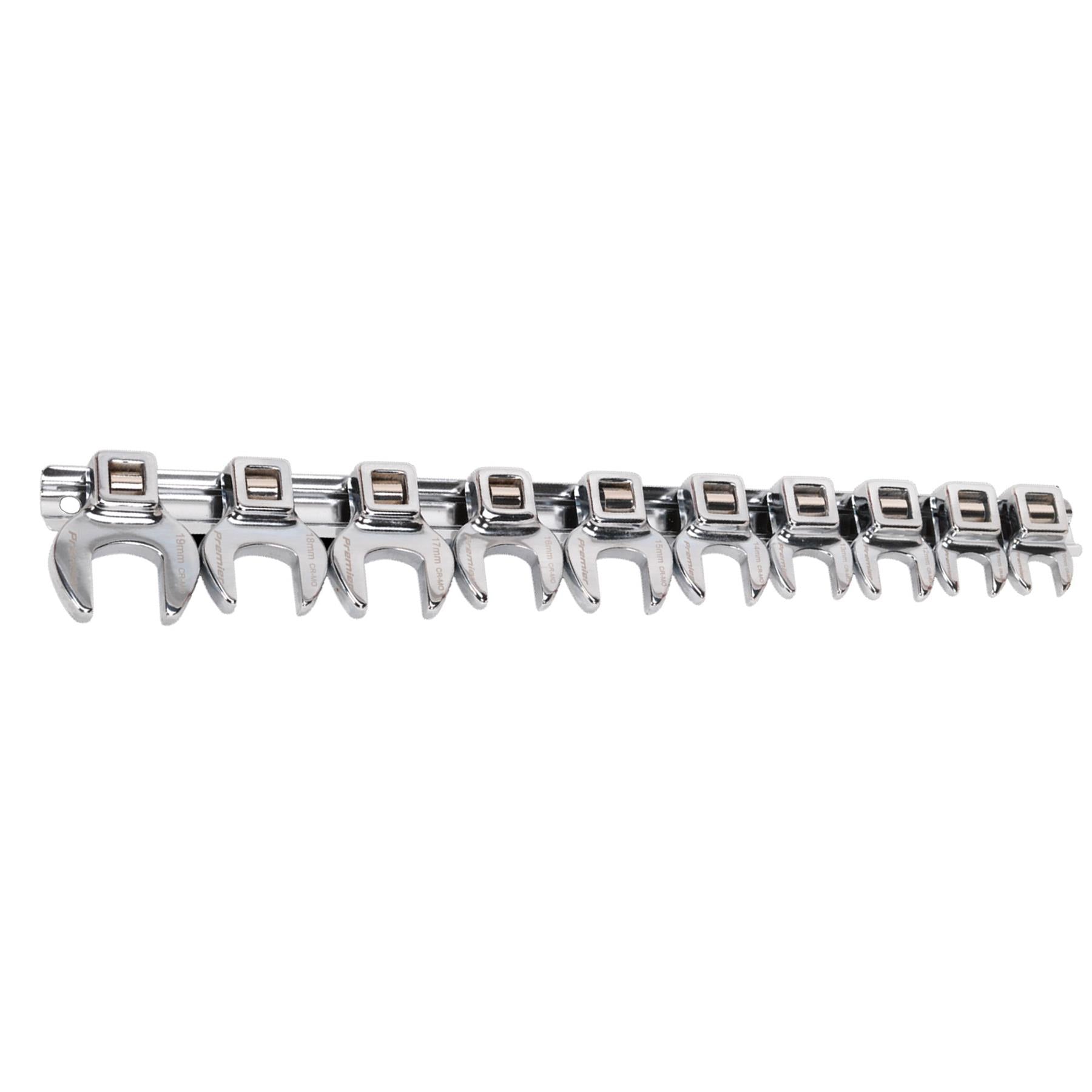 Sealey Crow's Foot Open-End Spanner Set 10pc 3/8"Sq Drive Metric
