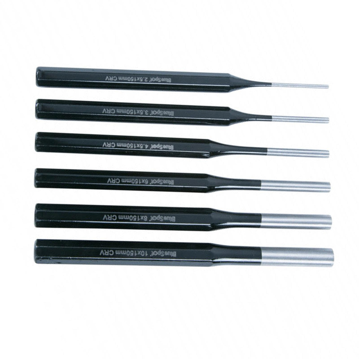 BlueSpot Pin Punch Set 6pce Hand Tools Mechanical Metal Holes Drill Punches New