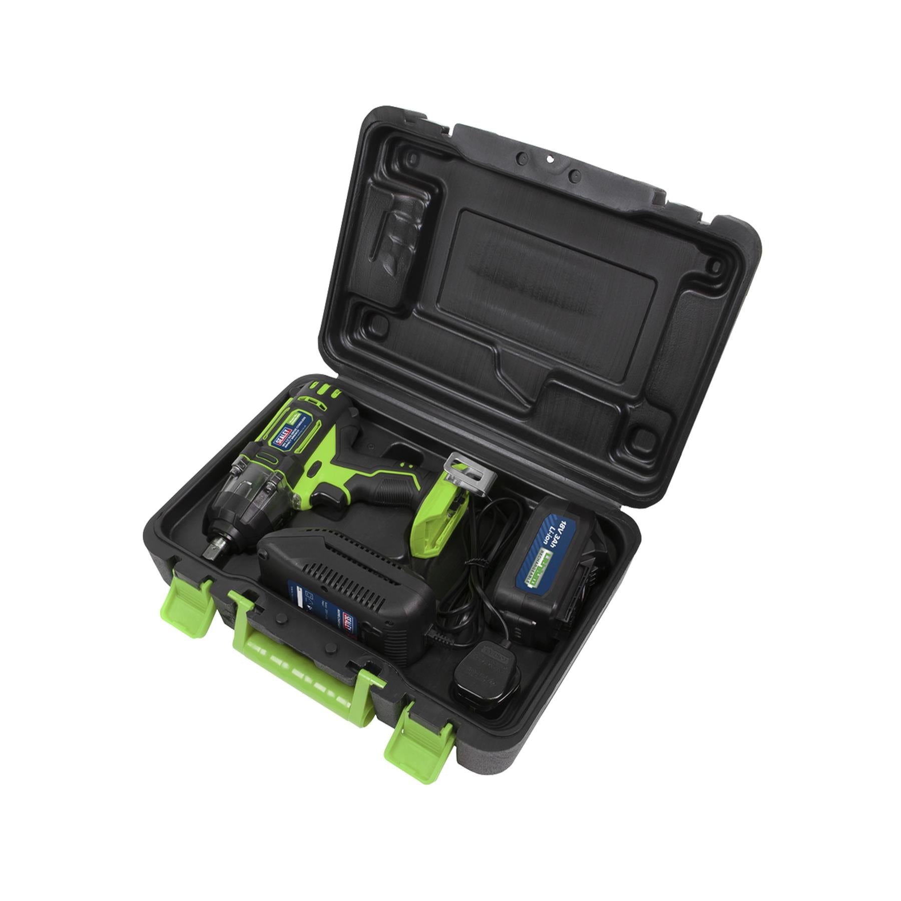 Sealey Cordless Impact Wrench 18V 3Ah Li-ion 1/2"Sq Drive Hi-Vis
