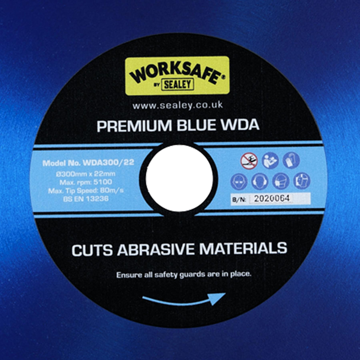 Premium Blue WDA Diamond Blade 300 x 22mm. Sealey