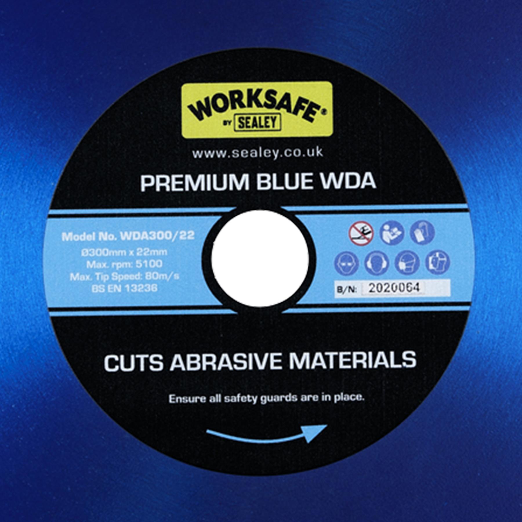 Premium Blue WDA Diamond Blade 300 x 22mm. Sealey