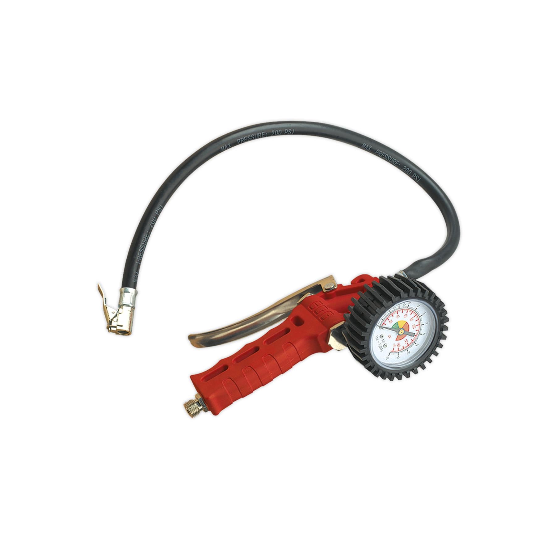 Sealey Tyre Inflator with Clip-On Connector
