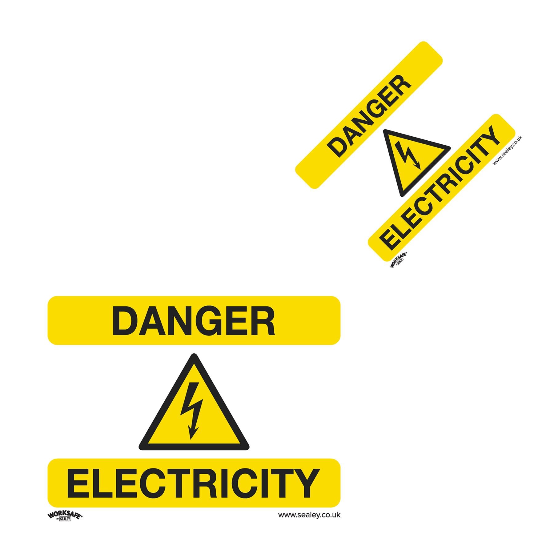 Sealey Safety Sign - Danger Electricity - Rigid Plastic - Pk of 10
