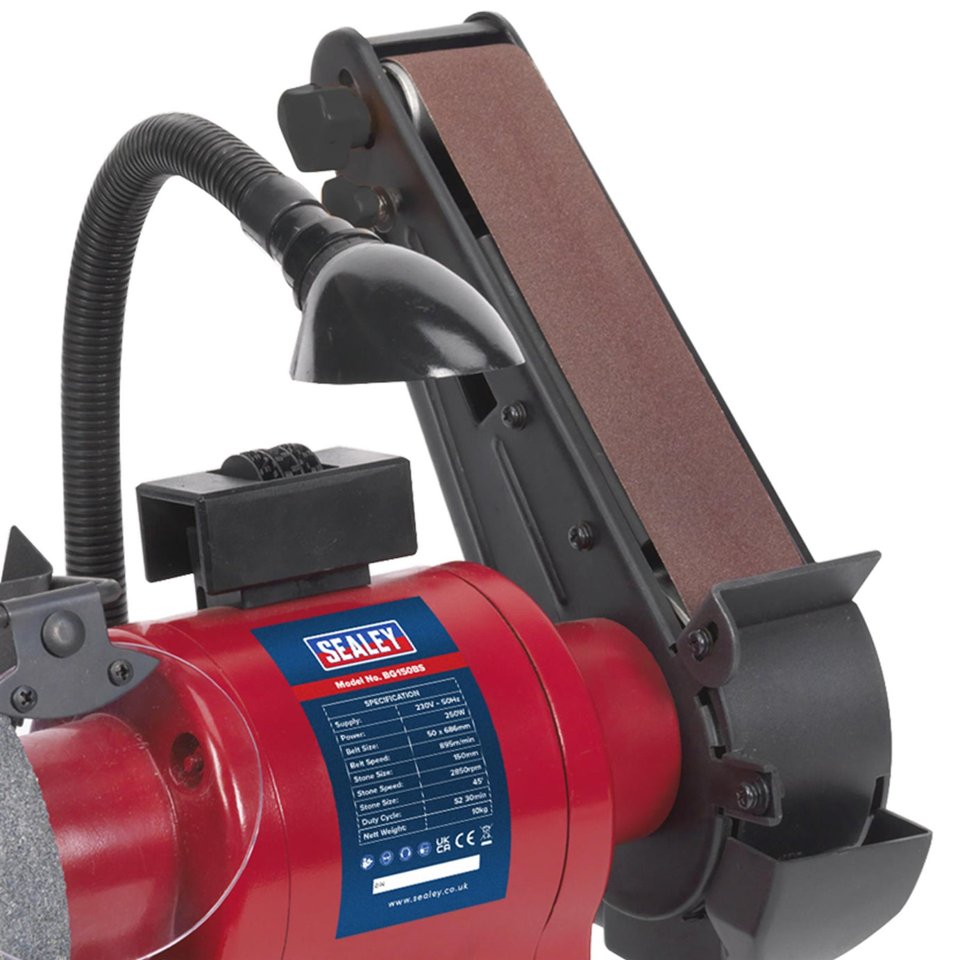 Sealey Bench Grinder 150mm with 50mm Belt Sander & Light 250W/230V