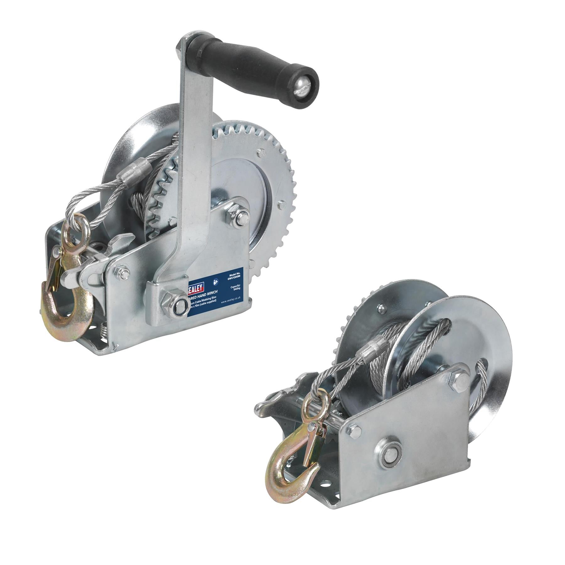 Sealey Geared Hand Winch 540kg Capacity with Cable