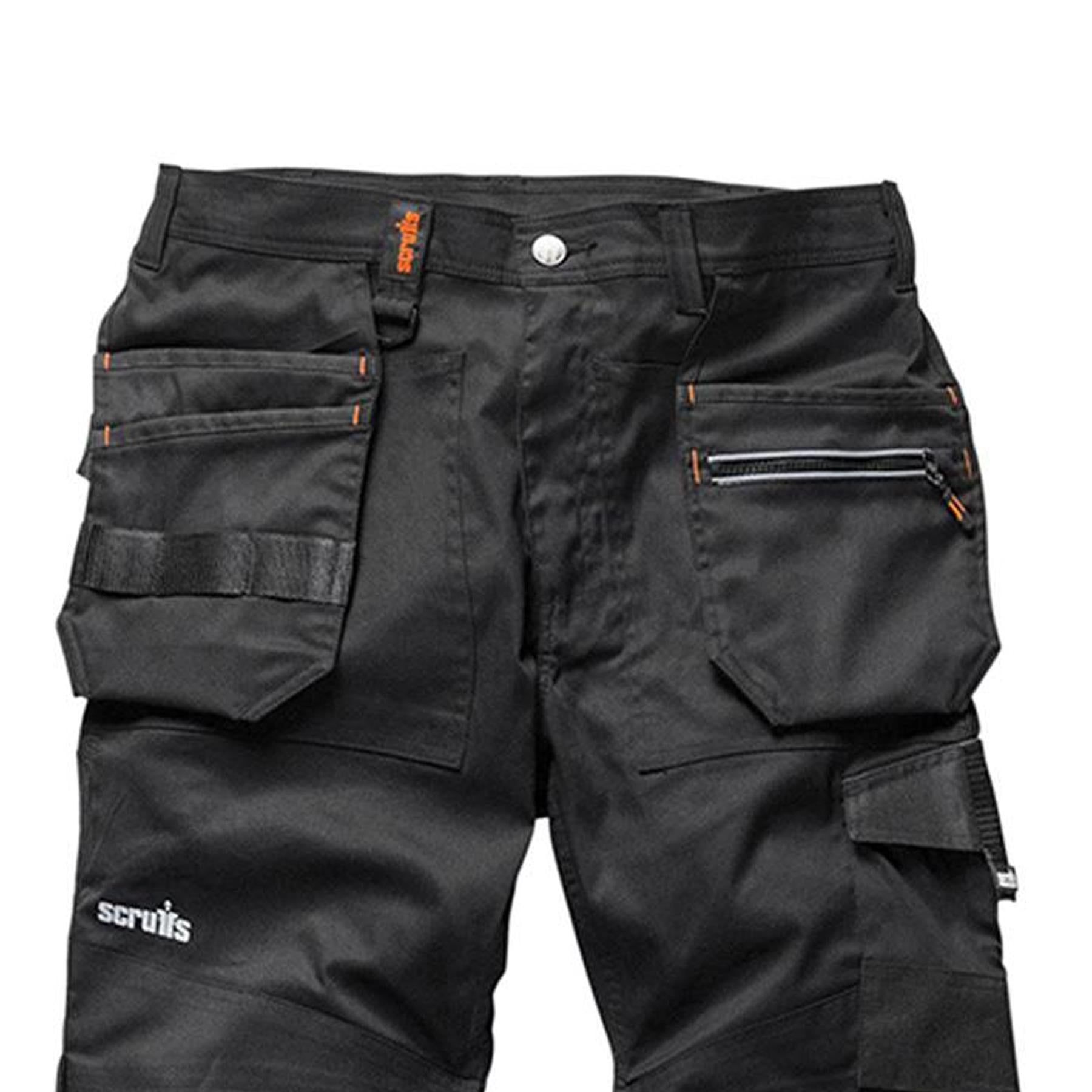 Scruffs Trade Flex Slim Fit Work Trousers Black Mens Flexi Trousers 30L Size Comfort