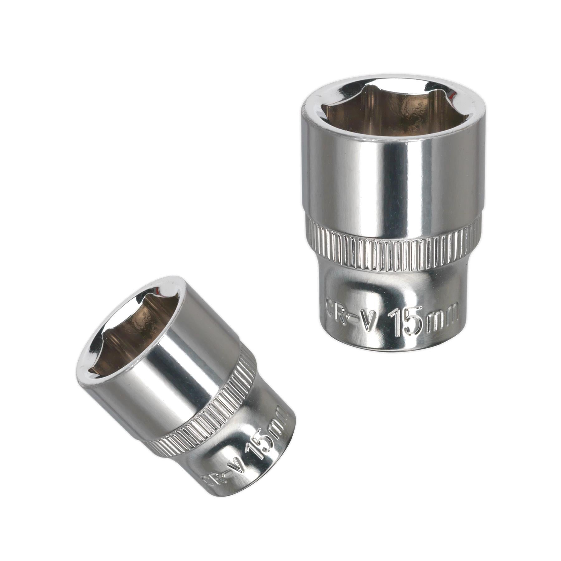 Sealey WallDrive Socket 15mm 3/8"Sq Drive Fully Polished