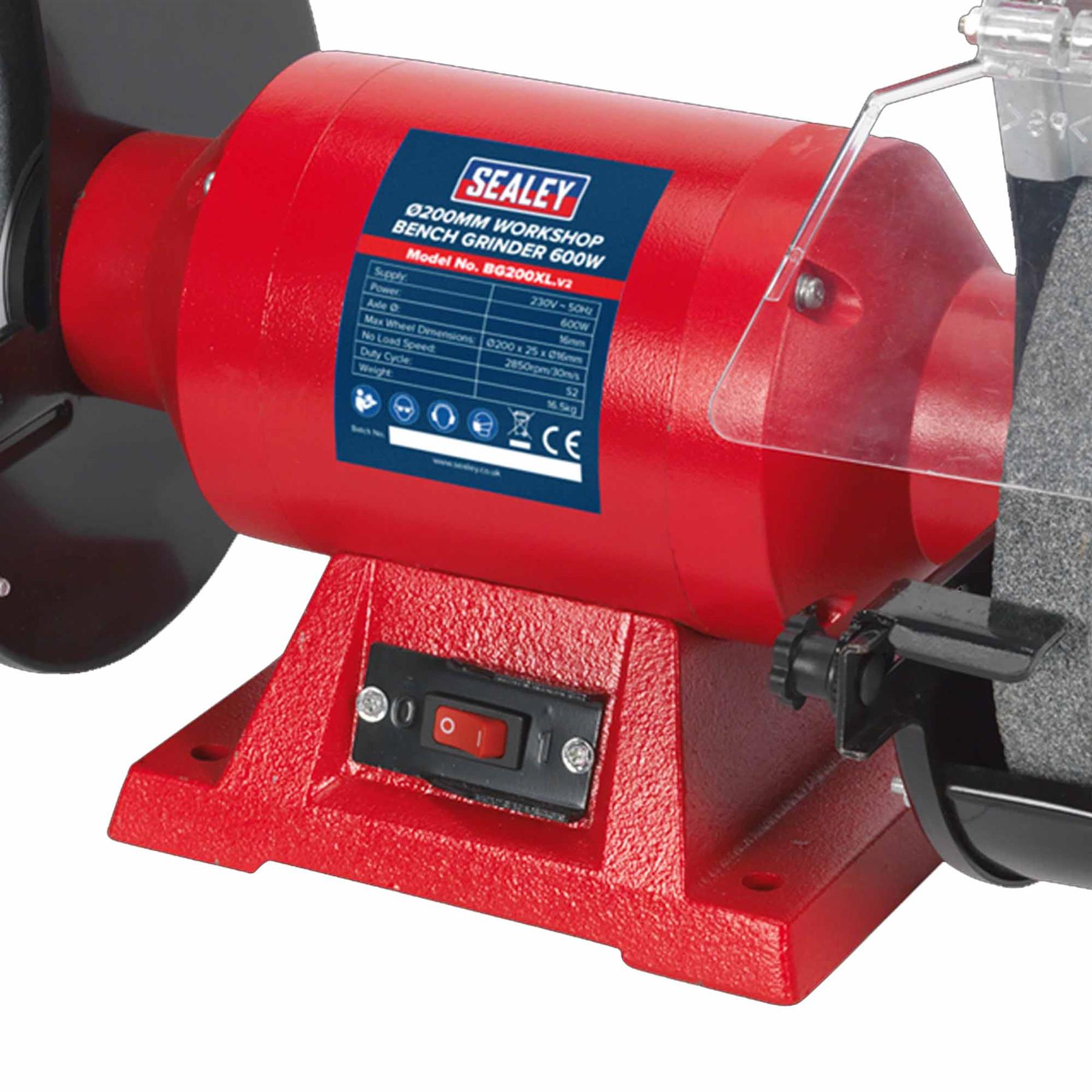 Sealey Bench Grinder Ø200mm 600W/230V Garage Workshop DIY