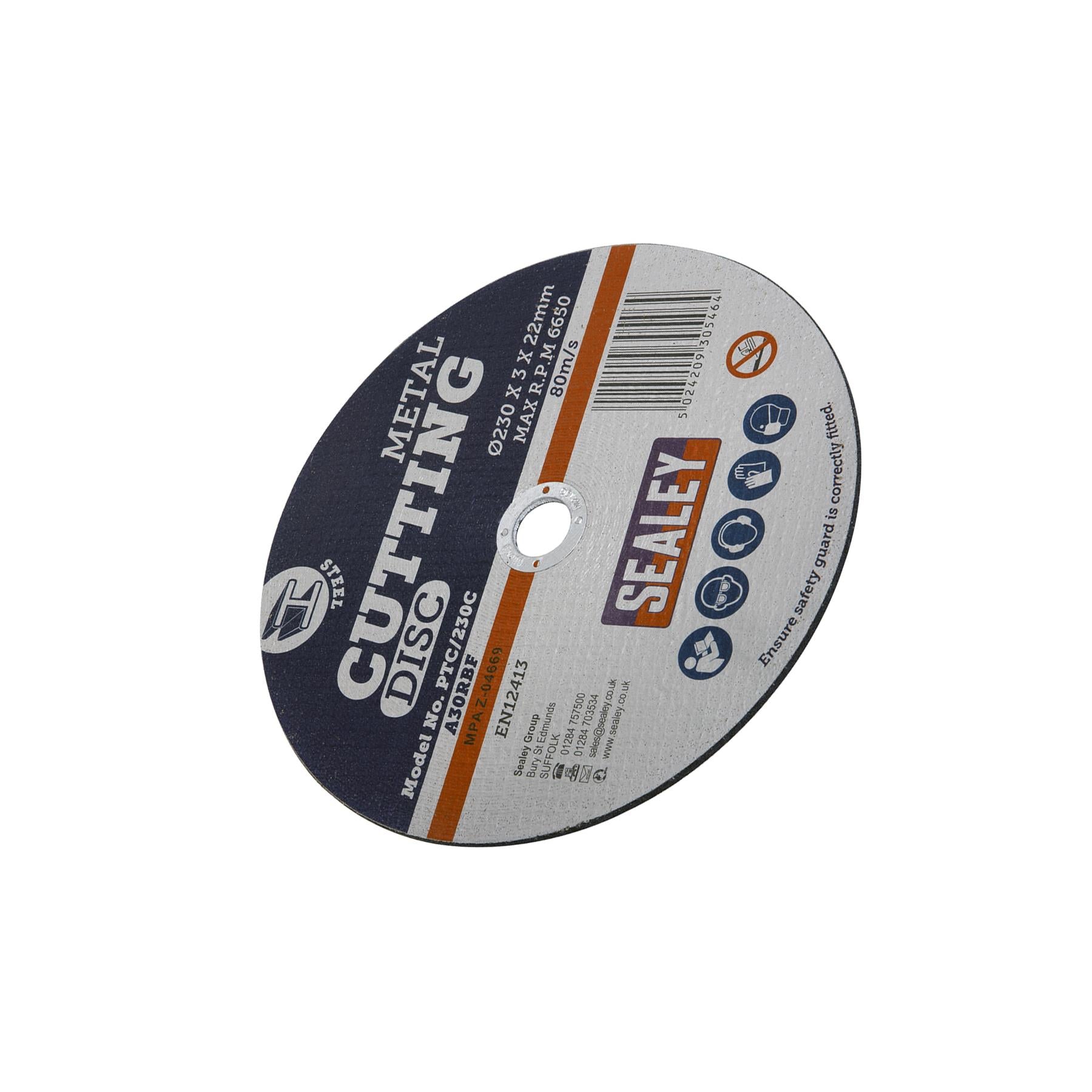 Cutting Disc 230 x 3mm 22mm. Bore Multi Purpose Cutting Discs PTC. Sealey