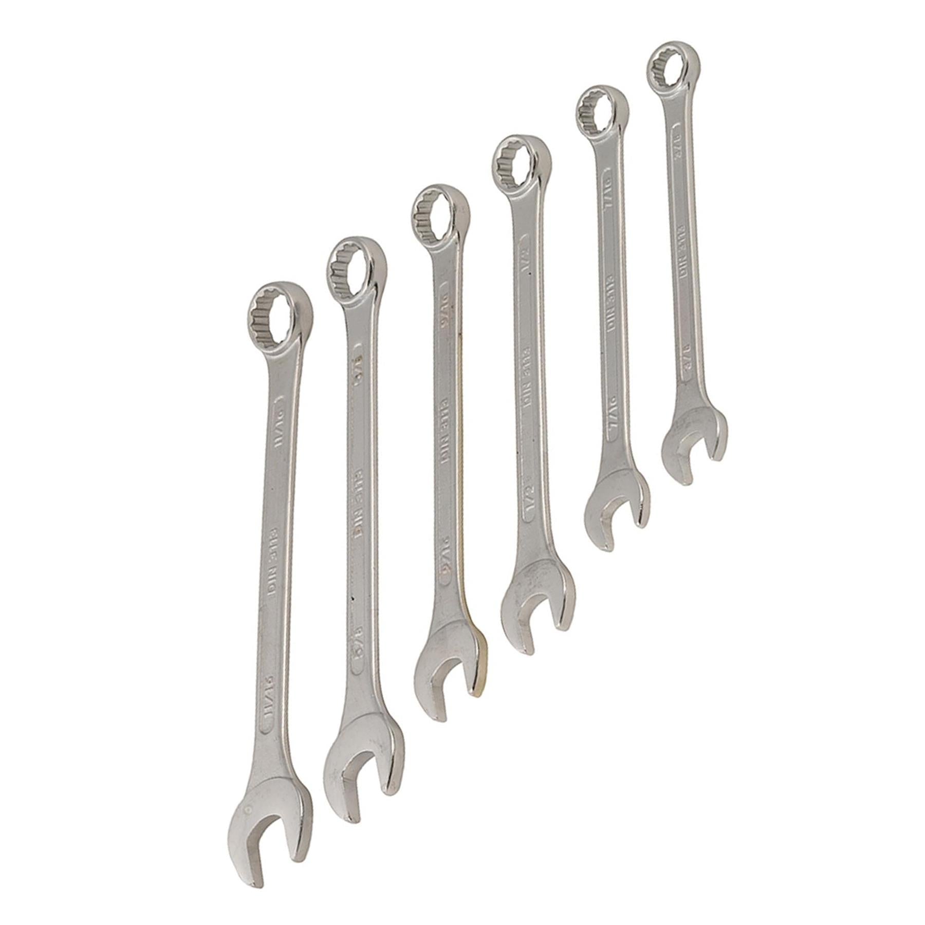 Imperial/Af Combination Spanner Set Open Ended/Ring Chrome Vanadium Steel 6 Pce
