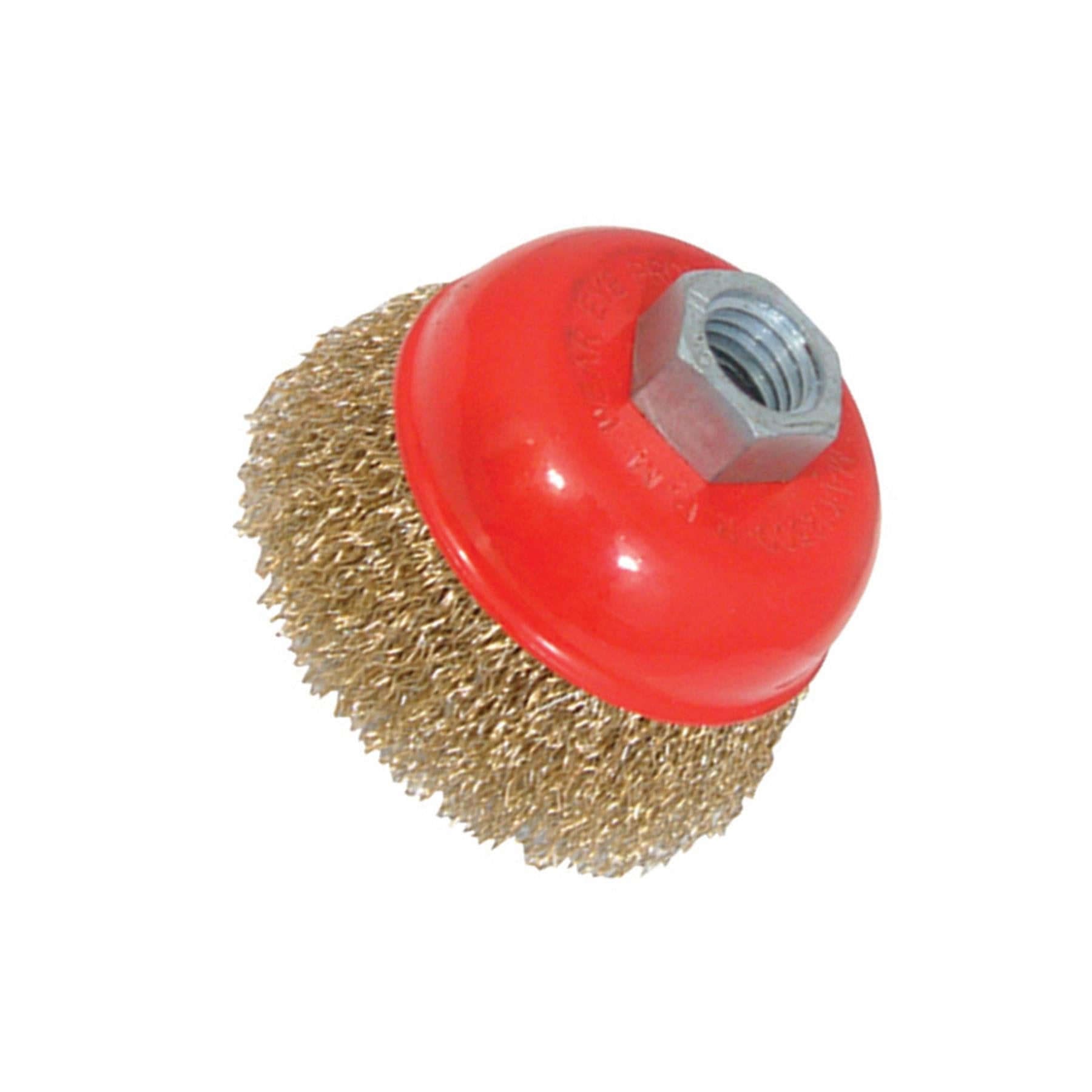 Brassed Steel Crimp Cup 75mm Wire Brush Rust Removal Professional Tool