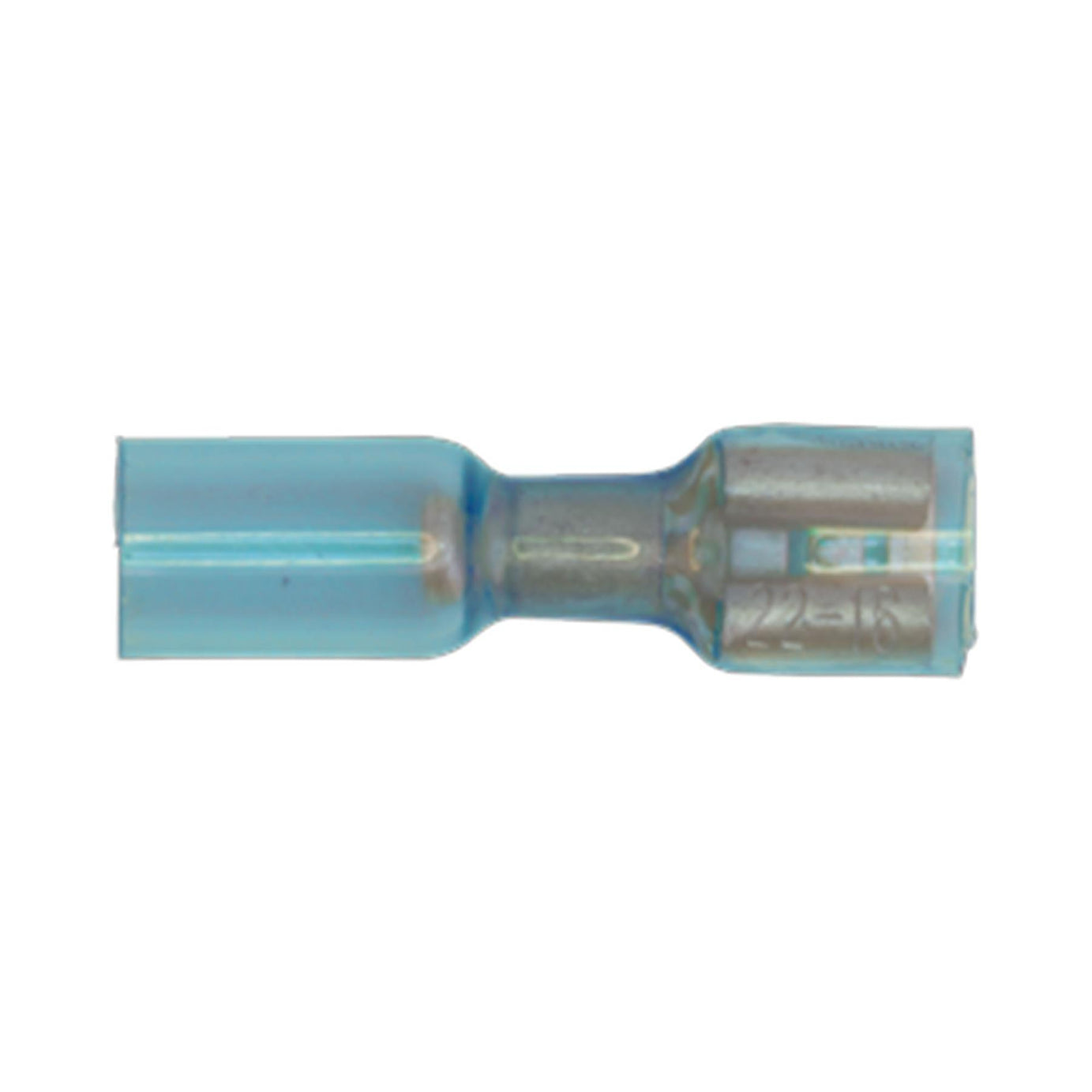 Heat Shrink Push-On Terminal 6.4mm Female Blue Pack of 25. Sealey