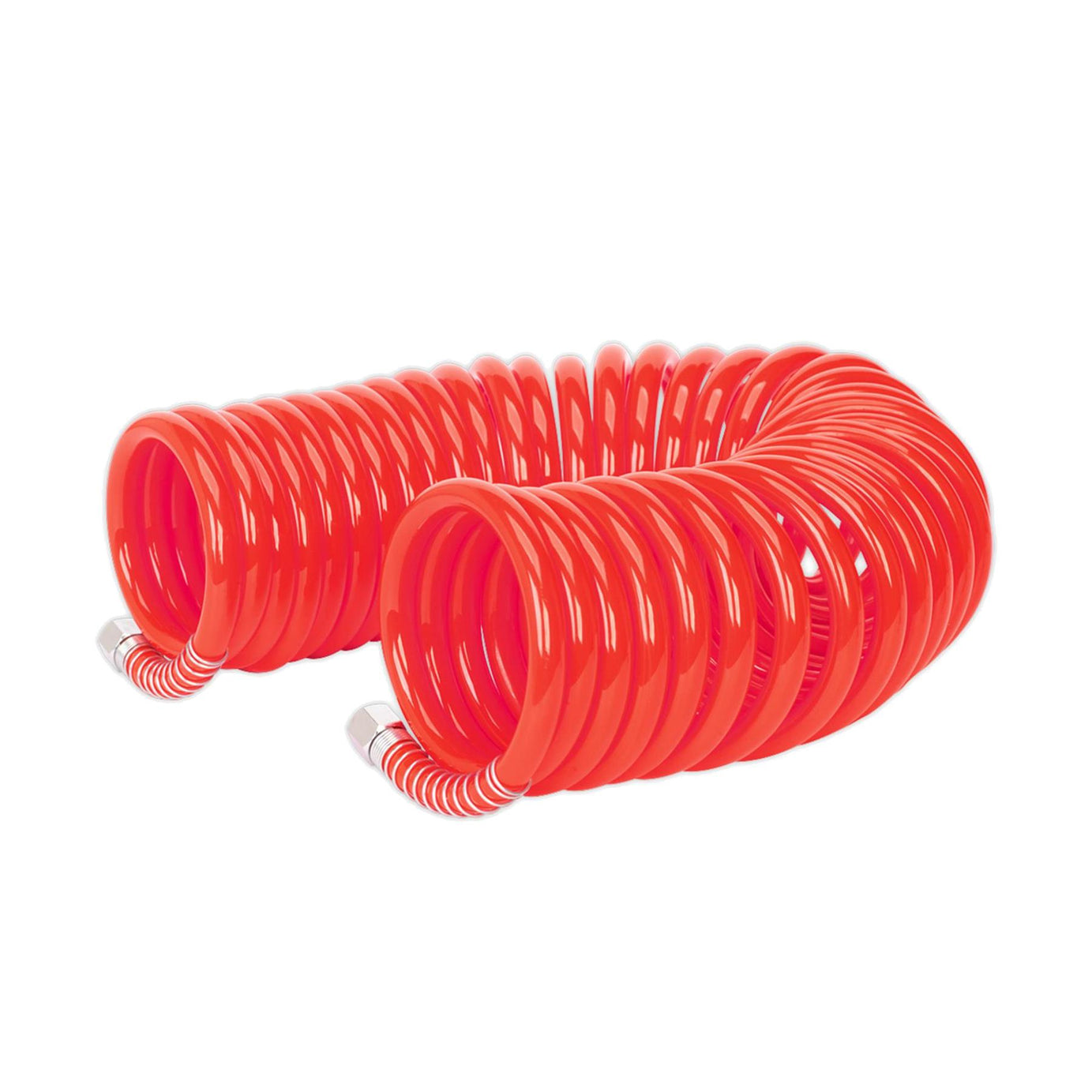 Sealey PU 10m x Ø8mm Coiled Air Hose Polyurethane Recoil with 1/4"BSP Unions