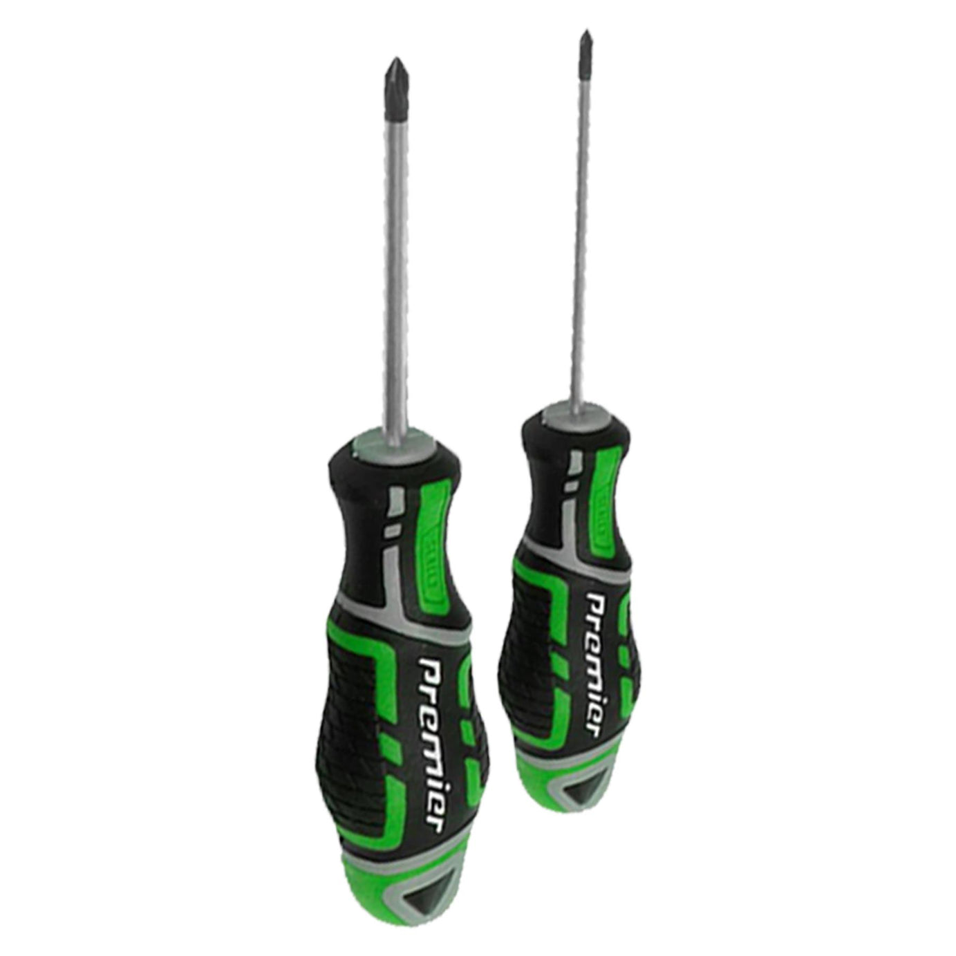 Sealey Slotted Pozi Magnetic Screwdriver Set GripMax 7 pce 75-200mm Hi Vis Green