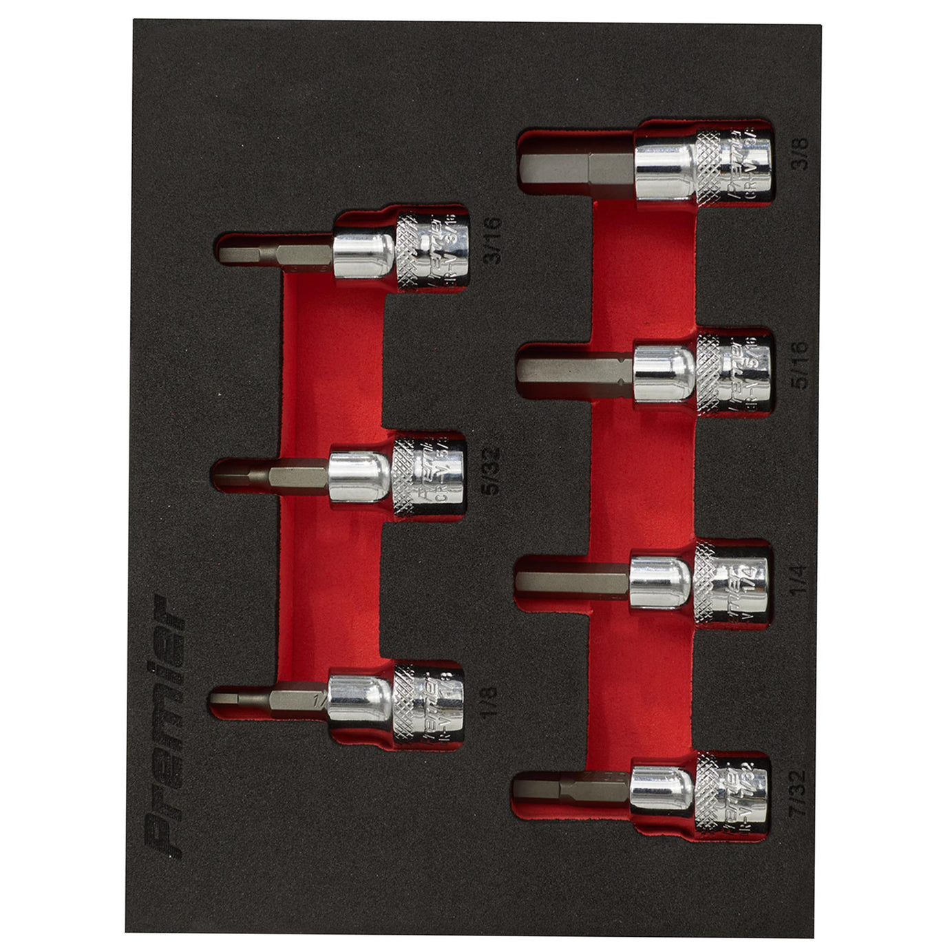 Sealey Hex Socket Bit Set 7pc 3/8"Sq Drive Imperial